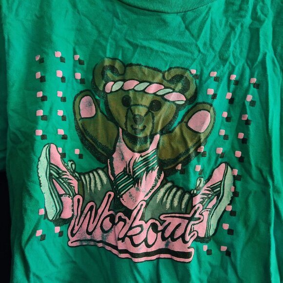 Champion Women’s Tee Shirt Bright Green Workout Bear Short Sleeve Size M - Picture 2 of 3